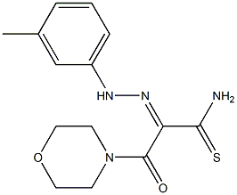 (2E)-2-[(3-METHYLPHENYL)HYDRAZONO]-3-MORPHOLIN-4-YL-3-OXOPROPANETHIOAMIDE Struktur