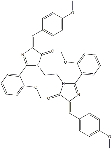 (E)-4-(4-METHOXYBENZYLIDENE)-1-(2-((Z)-4-(4-METHOXYBENZYLIDENE)-2-(2-METHOXYPHENYL)-5-OXO-4,5-DIHYDROIMIDAZOL-1-YL)ETHYL)-2-(2-METHOXYPHENYL)-1H-IMIDAZOL-5(4H)-ONE Struktur