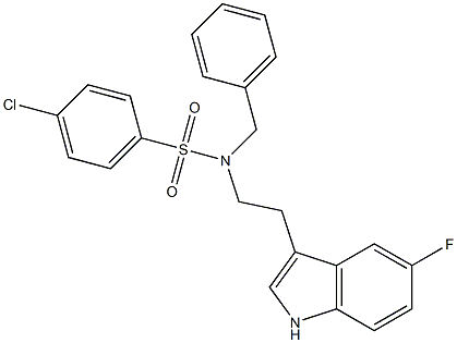 N-BENZYL-4-CHLORO-N-[2-(5-FLUORO-1H-INDOL-3-YL)ETHYL]BENZENESULFONAMIDE Struktur