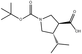 (3S,4S)-1-(TERT-BUTOXYCARBANYL)-4-ISOPROPYLPYRROLIDINE-3-CARBOXYLIC ACID Struktur