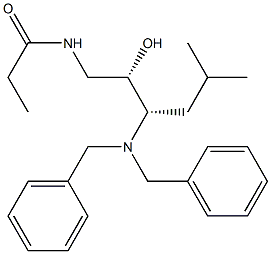 (2S,3S)-N-(3-DIBENZYLAMINO-2-HYDROXY-5-METHYLHEXYL)PROPIONAMIDE Struktur