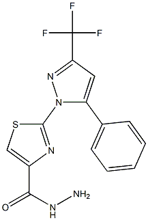 2-[5-PHENYL-3-(TRIFLUOROMETHYL)-1H-PYRAZOL-1-YL]-1,3-THIAZOLE-4-CARBOHYDRAZIDE Struktur