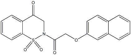 2-[(2-NAPHTHYLOXY)ACETYL]-2,3-DIHYDRO-4H-1,2-BENZOTHIAZIN-4-ONE 1,1-DIOXIDE Struktur