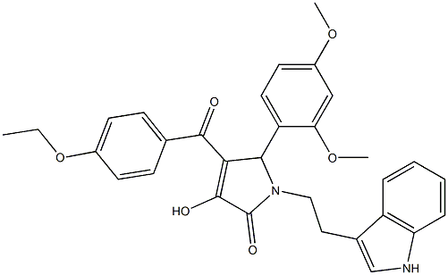 1-(2-(1H-INDOL-3-YL)ETHYL)-5-(2,4-DIMETHOXYPHENYL)-4-(4-ETHOXYBENZOYL)-3-HYDROXY-1H-PYRROL-2(5H)-ONE Struktur