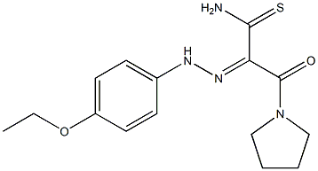 (2Z)-2-[(4-ETHOXYPHENYL)HYDRAZONO]-3-OXO-3-PYRROLIDIN-1-YLPROPANETHIOAMIDE Struktur