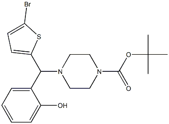 4-((5-BROMO-2-THIENYL)(2-HYDROXYPHENYL)METHYL)-1-BOC-PIPERAZINE Struktur