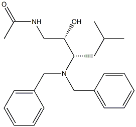 (2S,3S)-N-(3-DIBENZYLAMINO-2-HYDROXY-5-METHYLHEXYL)ACETAMIDE Struktur