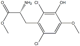 METHYL (2R)-2-AMINO-3-(2,6-DICHLORO-3-HYDROXY-4-METHOXYPHENYL)PROPANOATE Struktur