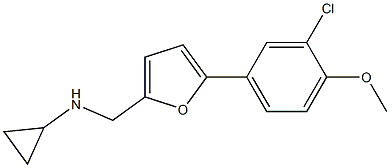 N-((5-(3-CHLORO-4-METHOXYPHENYL)-2-FURYL)METHYL)CYCLOPROPANAMINE Struktur