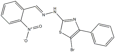 2-NITROBENZALDEHYDE (5-BROMO-4-PHENYL-1,3-THIAZOL-2-YL)HYDRAZONE Struktur