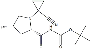 N-T-BOC-CIS-4-FLUORO-N-(1-CYANOCYCLOPROPYL)-L-PROLINAMIDE Struktur