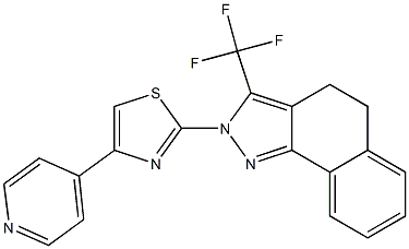 2-(4-PYRIDIN-4-YL-1,3-THIAZOL-2-YL)-3-(TRIFLUOROMETHYL)-4,5-DIHYDRO-2H-BENZO[G]INDAZOLE Struktur