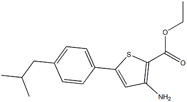 ETHYL 3-AMINO-5-(4-ISOBUTYLPHENYL)THIOPHENE-2-CARBOXYLATE Struktur