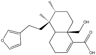 (5S,6R,8AR)-5-(2-FURAN-3-YL-ETHYL)-8A-HYDROXYMETHYL-5,6-DIMETHYL-3,4,4A,5,6,7,8,8A-OCTAHYDRO-NAPHTHALENE-1-CARBOXYLIC ACID Struktur