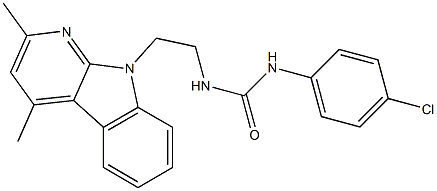 N-(4-CHLOROPHENYL)-N'-[2-(2,4-DIMETHYL-9H-PYRIDO[2,3-B]INDOL-9-YL)ETHYL]UREA Struktur