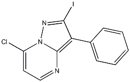 7-CHLORO-2-IODO-3-PHENYL-PYRAZOLO[1,5-A]PYRIMIDINE Struktur