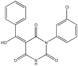 (5E)-1-(3-CHLOROPHENYL)-5-[HYDROXY(PHENYL)METHYLENE]PYRIMIDINE-2,4,6(1H,3H,5H)-TRIONE Struktur