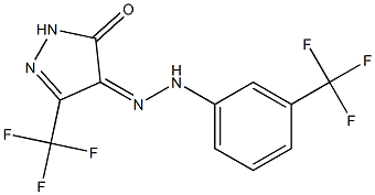 4,5-DIHYDRO-3-(TRIFLUOROMETHYL)PYRAZOLE-4,5-DIONE 4-[3-(TRIFLUOROMETHYL)PHENYL]HYDRAZONE Struktur