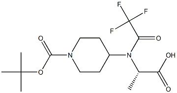 (S)-N-TFA-N'-BOC-4-PIPERIDYLALANINE Struktur