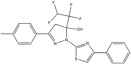 3-(4-METHYLPHENYL)-1-(4-PHENYL-1,3-THIAZOL-2-YL)-5-(1,1,2,2-TETRAFLUOROETHYL)-4,5-DIHYDRO-1H-PYRAZOL-5-OL Struktur