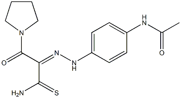 N-(4-{(2Z)-2-[2-AMINO-1-(PYRROLIDIN-1-YLCARBONYL)-2-THIOXOETHYLIDENE]HYDRAZINO}PHENYL)ACETAMIDE Struktur