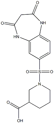 1-[(2,4-DIOXO-2,3,4,5-TETRAHYDRO-1H-1,5-BENZODIAZEPIN-7-YL)SULFONYL]PIPERIDINE-3-CARBOXYLIC ACID Struktur