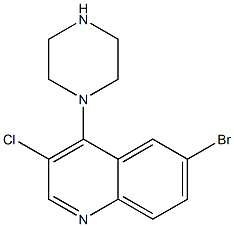 6-BROMO-3-CHLORO-4-(PIPERAZIN-1-YL)QUINOLINE Struktur