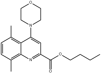 BUTYL 5,8-DIMETHYL-4-MORPHOLINOQUINOLINE-2-CARBOXYLATE Struktur