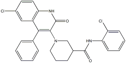 1-(6-CHLORO-2-OXO-4-PHENYL-1,2-DIHYDRO-3-QUINOLINYL)-N-(2-CHLOROPHENYL)-3-PIPERIDINECARBOXAMIDE Struktur