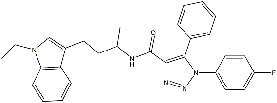 N-[3-(1-ETHYL-1H-INDOL-3-YL)-1-METHYLPROPYL]-1-(4-FLUOROPHENYL)-5-PHENYL-1H-1,2,3-TRIAZOLE-4-CARBOXAMIDE Struktur