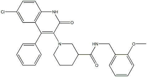 1-(6-CHLORO-2-OXO-4-PHENYL-1,2-DIHYDROQUINOLIN-3-YL)-N-(2-METHOXYBENZYL)PIPERIDINE-3-CARBOXAMIDE Struktur