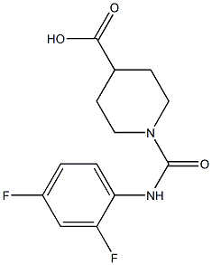 1-([(2,4-DIFLUOROPHENYL)AMINO]CARBONYL)PIPERIDINE-4-CARBOXYLIC ACID Struktur