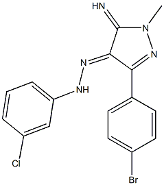 (4E)-3-(4-BROMOPHENYL)-5-IMINO-1-METHYL-1,5-DIHYDRO-4H-PYRAZOL-4-ONE (3-CHLOROPHENYL)HYDRAZONE Struktur