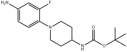 TERT-BUTYL 4-(4-AMINO-2-FLUOROPHENYL)TETRAHYDRO-1(2H)-PYRAZINECARBOXYLATE Struktur