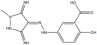 5-[(2E)-2-(3,5-DIIMINO-1-METHYLPYRAZOLIDIN-4-YLIDENE)HYDRAZINO]-2-HYDROXYBENZOIC ACID Struktur