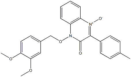 4-[(3,4-DIMETHOXYBENZYL)OXY]-2-(4-METHYLPHENYL)-3-OXO-3,4-DIHYDROQUINOXALIN-1-IUM-1-OLATE Struktur