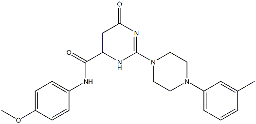 N-(4-METHOXYPHENYL)-6-OXO-2-(4-M-TOLYLPIPERAZIN-1-YL)-3,4,5,6-TETRAHYDROPYRIMIDINE-4-CARBOXAMIDE Struktur