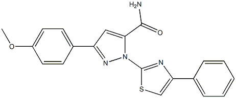 3-(4-METHOXYPHENYL)-1-(4-PHENYL-1,3-THIAZOL-2-YL)-1H-PYRAZOL-5-YLFORMAMIDE Struktur