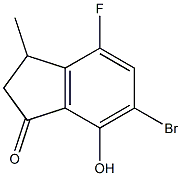 6-BROMO-4-FLUORO-7-HYDROXY-3-METHYLINDAN-1-ONE Struktur