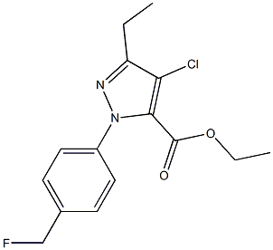 3-ETHYL-4-CHLORO-1-[(4-FLUOROMETHYL)PHENYL]-1H-PYRAZOLE-5-CARBOXYLIC ACID ETHYL ESTER Struktur