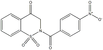 2-(4-NITROBENZOYL)-2,3-DIHYDRO-4H-1,2-BENZOTHIAZIN-4-ONE 1,1-DIOXIDE Struktur