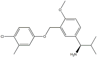 (1R)-1-(3-[(4-CHLORO-3-METHYLPHENOXY)METHYL]-4-METHOXYPHENYL)-2-METHYLPROPYLAMINE Struktur