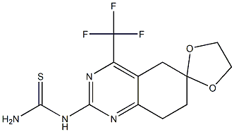 7,8-DIHYDRO-2-THIOUREIDO-4-TRIFLUOROMETHYL-6(5H)QUINAZOLINONE ETHYLENE KETAL Struktur