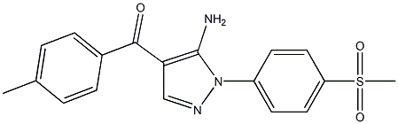 (5-AMINO-1-(4-(METHYLSULFONYL)PHENYL)-1H-PYRAZOL-4-YL)(P-TOLYL)METHANONE Struktur