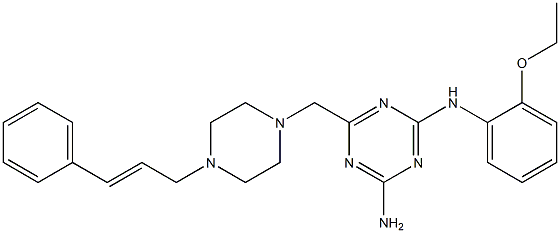 (E)-6-((4-CINNAMYLPIPERAZIN-1-YL)METHYL)-N2-(2-ETHOXYPHENYL)-1,3,5-TRIAZINE-2,4-DIAMINE Struktur