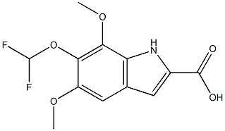 6-(DIFLUOROMETHOXY)-5,7-DIMETHOXY-1H-INDOLE-2-CARBOXYLIC ACID Struktur