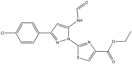 ETHYL 2-[3-(4-CHLOROPHENYL)-5-(FORMYLAMINO)-1H-PYRAZOL-1-YL]-1,3-THIAZOLE-4-CARBOXYLATE Struktur