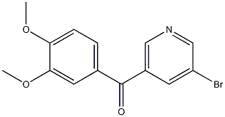 3-BROMO-5-(3,4-DIMETHOXYBENZOYL)PYRIDINE Struktur