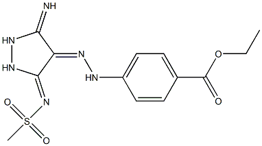 ETHYL 4-((2Z)-2-{(5Z)-3-IMINO-5-[(METHYLSULFONYL)IMINO]PYRAZOLIDIN-4-YLIDENE}HYDRAZINO)BENZOATE Struktur