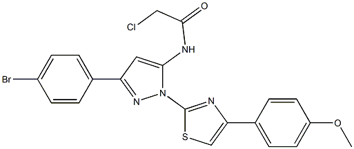 N-{3-(4-BROMOPHENYL)-1-[4-(4-METHOXYPHENYL)-1,3-THIAZOL-2-YL]-1H-PYRAZOL-5-YL}-2-CHLOROACETAMIDE Struktur